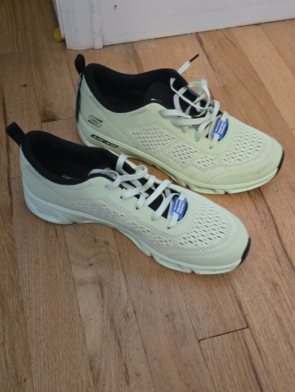 Skechers Women's Athletic Sneakers in Pale Green with Black Trim
